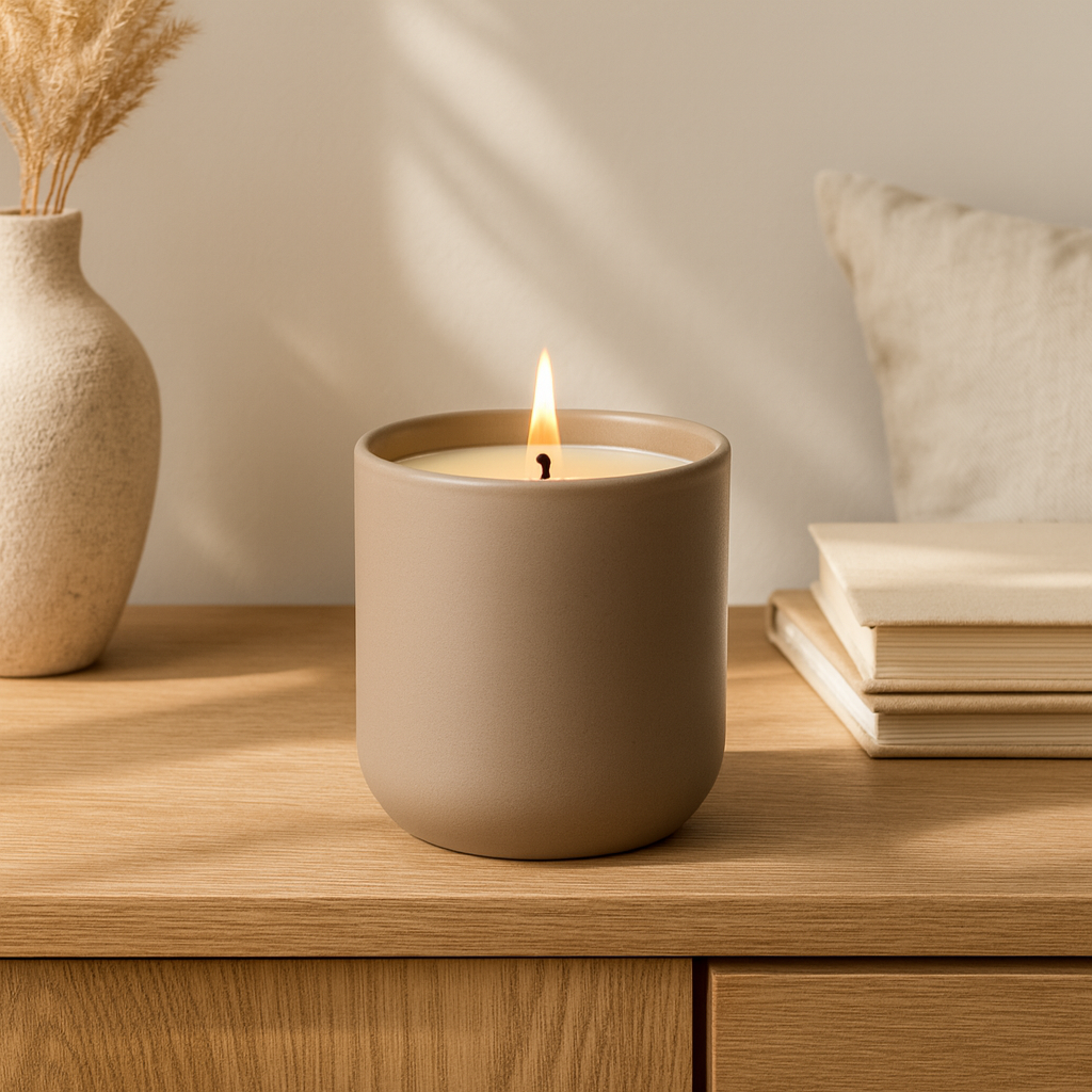 Świeca ceramiczna EmberLuxe delikatny taupe