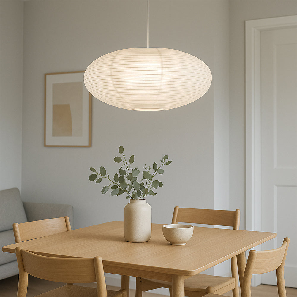 Elegancka papierowa lampa wisząca w stylu Wabi Sabi